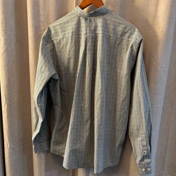 Eddie Bauer Men’s Size XL Wrinkle Free Classic Fit Button Down Shirt, Green/Blue - Picture 3 of 8